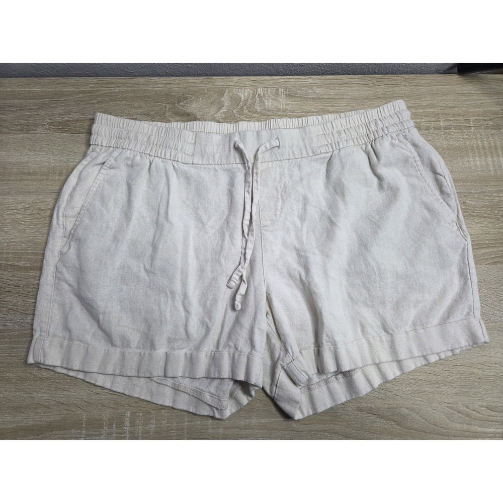 GAP Linen Blend Shorts Pockets Elastic Beach Size Large. Coastal Granny Vibes‎
